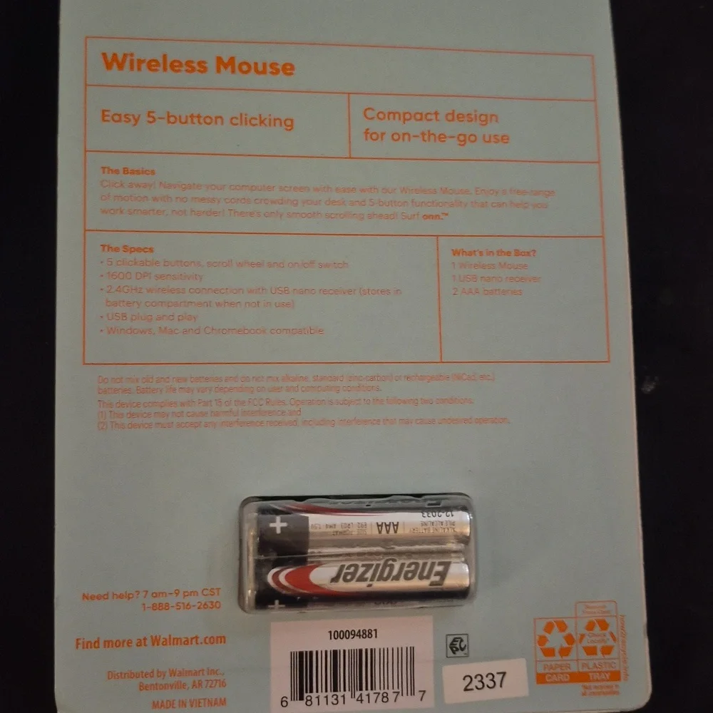 Surf Onn Wireless Mouse with Rainbow Stripes